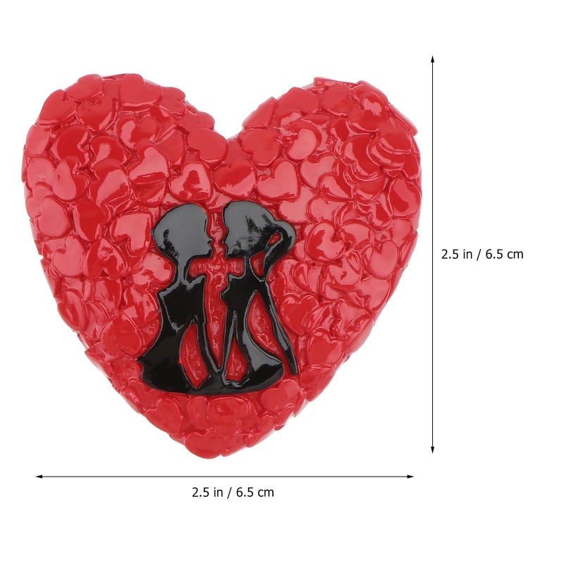 Red Heart Resin Fridge Magnets Set Of 3 Kitchen Home Office Decoration - Image 3