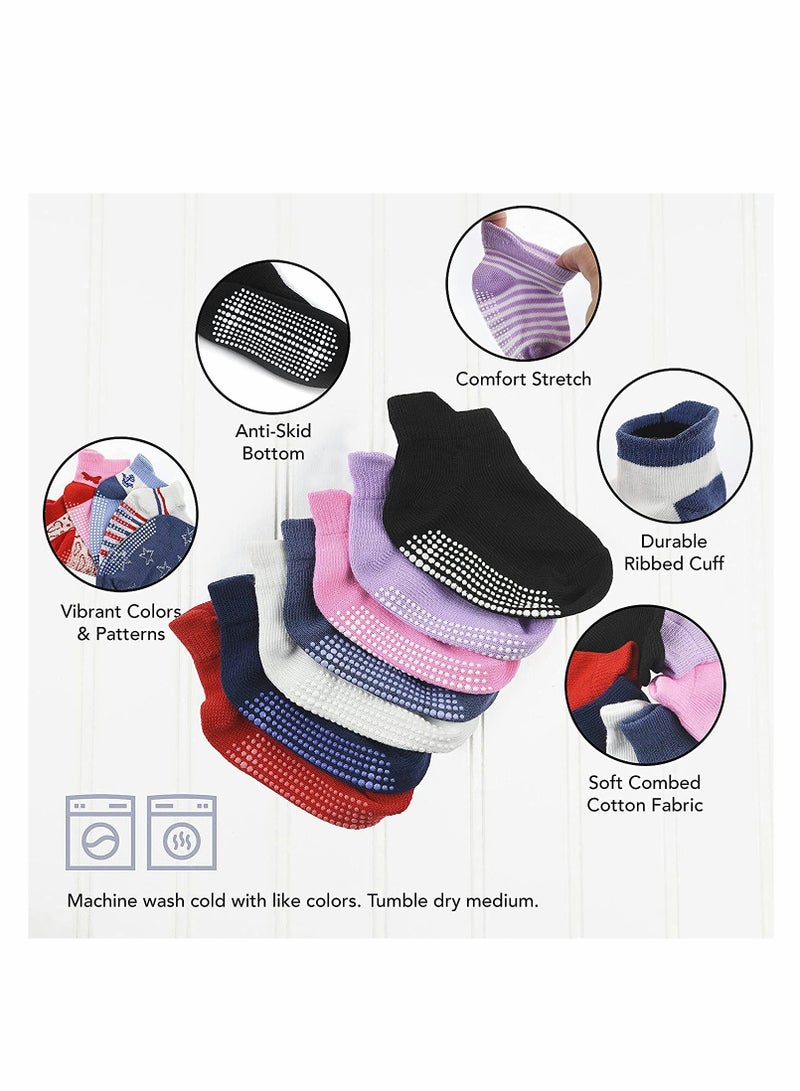 ELECDON Anti-Slip Toddler Socks - 12 Pairs of Non-Skid Athletic Ankle Socks for Boys & Girls, Perfect for Infants & Kids - Image 2
