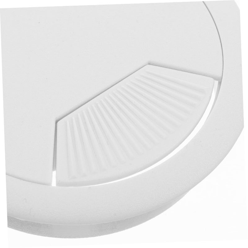 White Plastic Desk Grommet Cover for Wire Management Organizing Cables Durable - Image 4