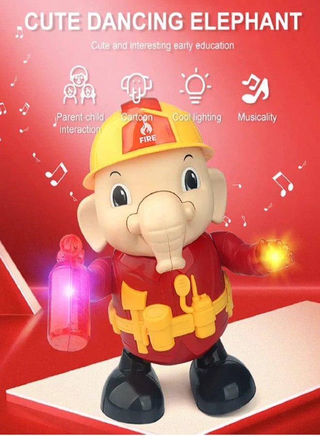 IndusBay® Musical Dancing Fire Fighter Rescue Elephant Robot Toy for Kids with Colorful 3D Light Effects and Music. | Amazing Dancing Action Moves |Gift for Childrens, Red - Image 5