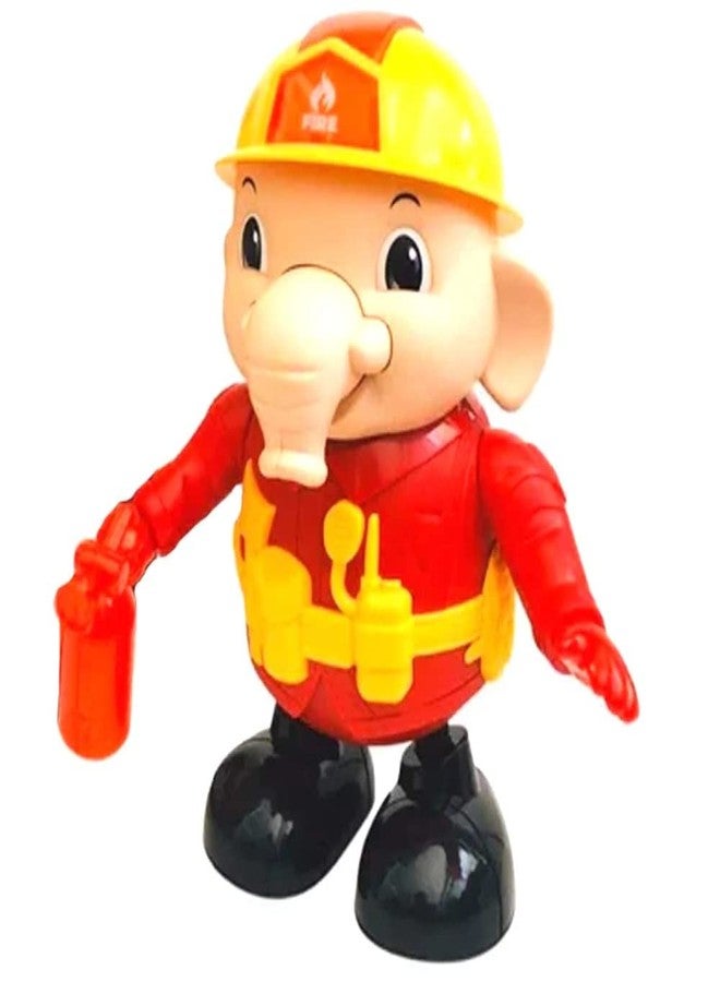 IndusBay® Musical Dancing Fire Fighter Rescue Elephant Robot Toy for Kids with Colorful 3D Light Effects and Music. | Amazing Dancing Action Moves |Gift for Childrens, Red - Image 2