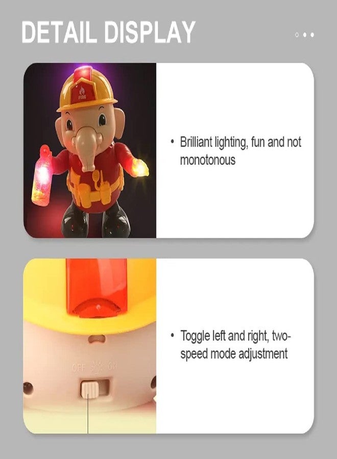 IndusBay® Musical Dancing Fire Fighter Rescue Elephant Robot Toy for Kids with Colorful 3D Light Effects and Music. | Amazing Dancing Action Moves |Gift for Childrens, Red - Image 4