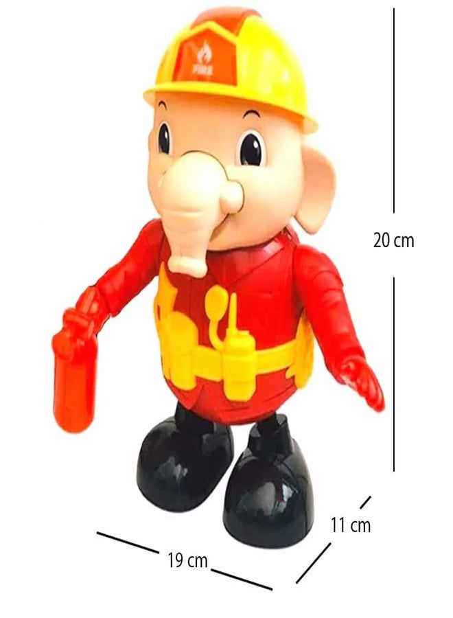 IndusBay® Musical Dancing Fire Fighter Rescue Elephant Robot Toy for Kids with Colorful 3D Light Effects and Music. | Amazing Dancing Action Moves |Gift for Childrens, Red - Image 3