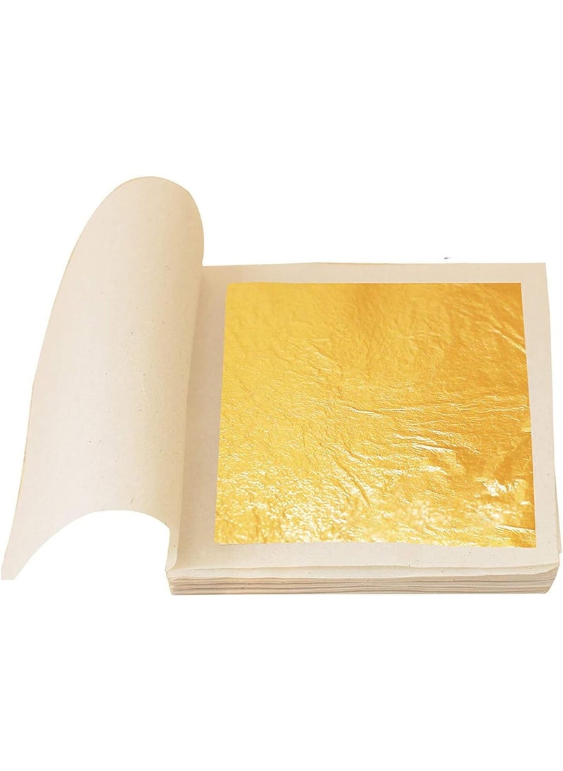 ASK VARK WALA ASK VARK WALA 10Pcs Edible Gold Leaf24K Gold Leaf Sheets for Cakes Drinks Decoration Side Length 17433cm  - Image 1