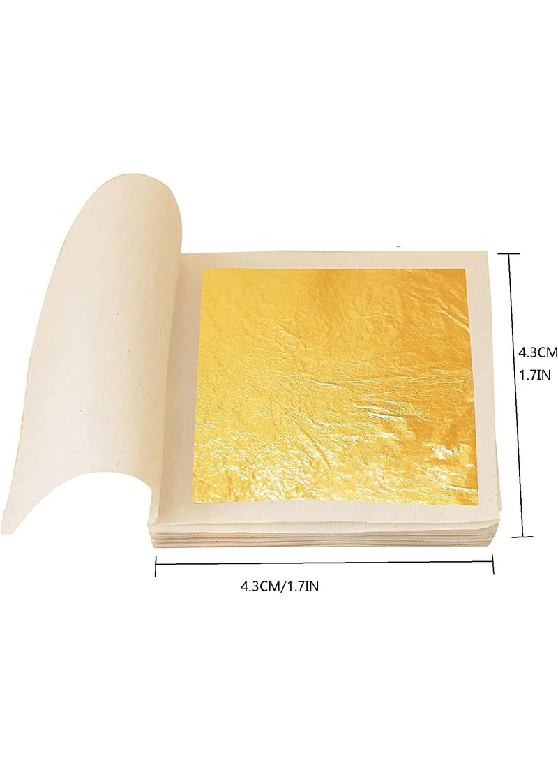ASK VARK WALA ASK VARK WALA 10Pcs Edible Gold Leaf24K Gold Leaf Sheets for Cakes Drinks Decoration Side Length 17433cm  - Image 2