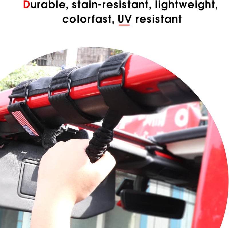 sukemichi Handles Grab Roll Bar Grab Handles Grip Handle for Jeep Wrangler Accessories TJ JK JL Gladiator JT UTV ATV - Upgrade Metal Buckle, Black, 2 Pack (Not for Sky One Touch Top, Not for 2024+ Up) - Image 5