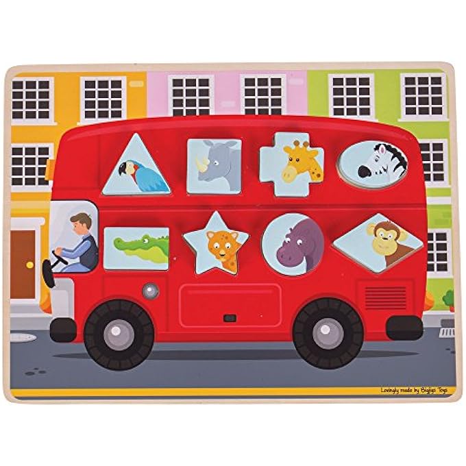 WOODEN SHAPE SORTING BUS PUZZLE - Image 1