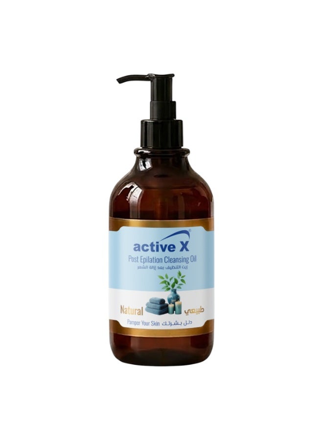 ActiveX Post Epilation Cleansing Oil Natural 500ml – Wax Residue Remover Oil, Sensitive Skin Hair Removal Aftercare, Gentle Post Wax Cleansing & Soothing Oil, Moisturizing Epilation Care - Image 1