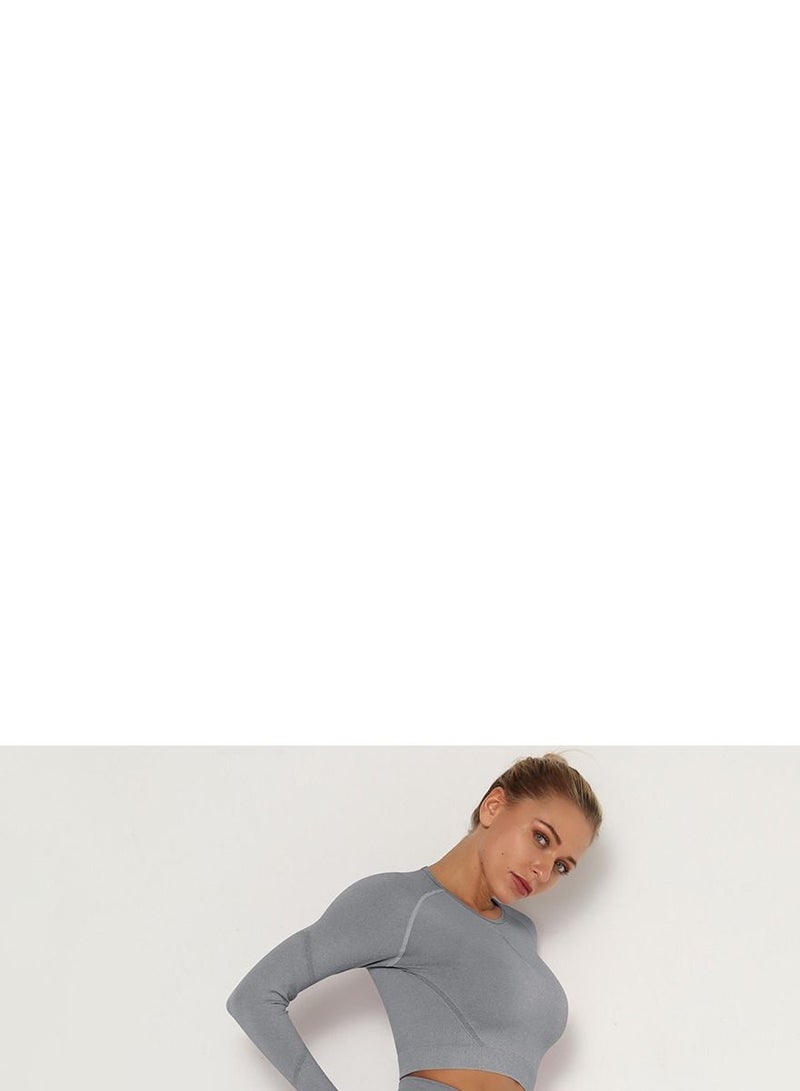 Loquat High Waist Tight-Fitting Sports Set Medium Grey  - Image 2