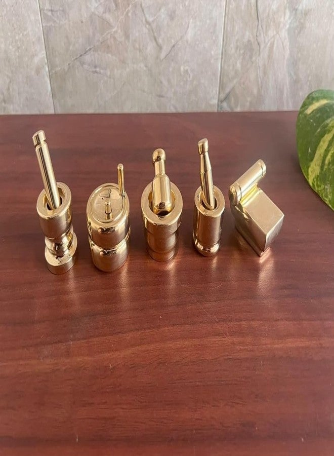 Miniature for Pooja (Set of 5) Grahapravesam and Traditional Home, Brass, Fun Filled Toy Kitchen Playsets Brass Gowramma Set/Gowri Pooja Set/varalaxmi Pooja Set - Image 2
