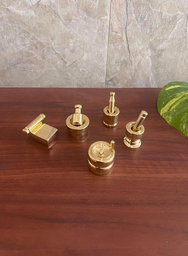 Miniature for Pooja (Set of 5) Grahapravesam and Traditional Home, Brass, Fun Filled Toy Kitchen Playsets Brass Gowramma Set/Gowri Pooja Set/varalaxmi Pooja Set - Image 1