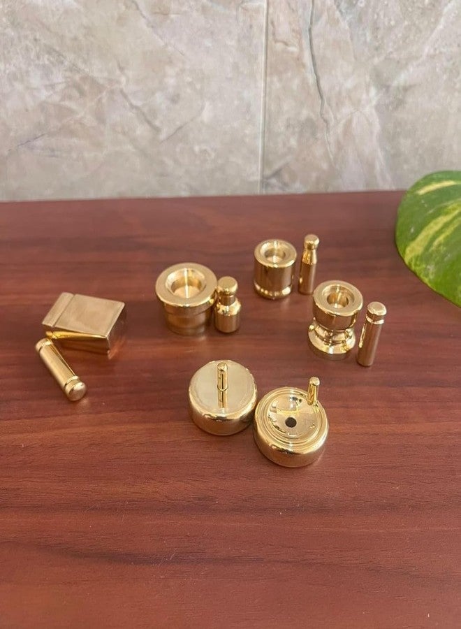Miniature for Pooja (Set of 5) Grahapravesam and Traditional Home, Brass, Fun Filled Toy Kitchen Playsets Brass Gowramma Set/Gowri Pooja Set/varalaxmi Pooja Set - Image 3