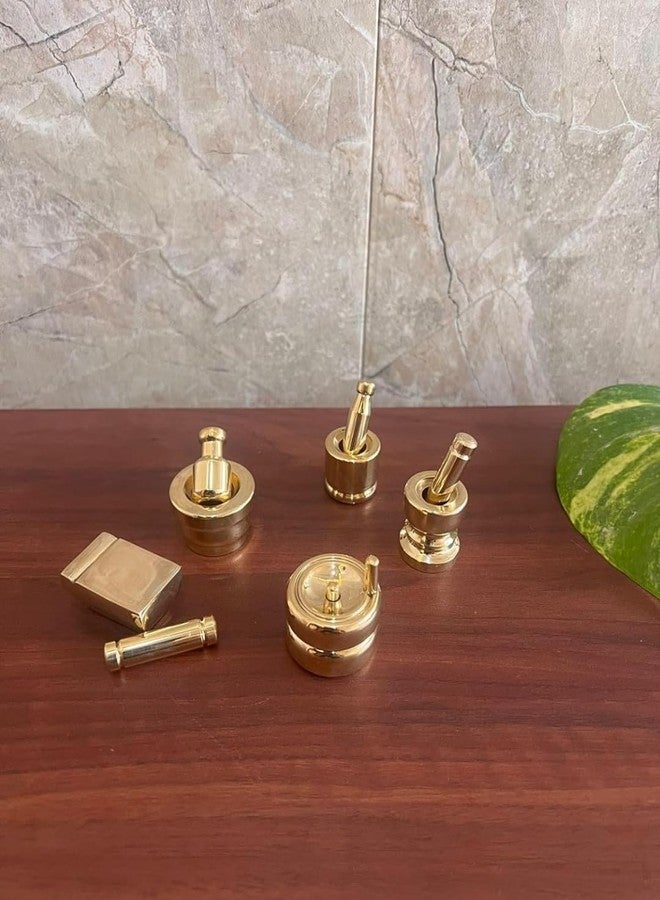 Miniature for Pooja (Set of 5) Grahapravesam and Traditional Home, Brass, Fun Filled Toy Kitchen Playsets Brass Gowramma Set/Gowri Pooja Set/varalaxmi Pooja Set - Image 4