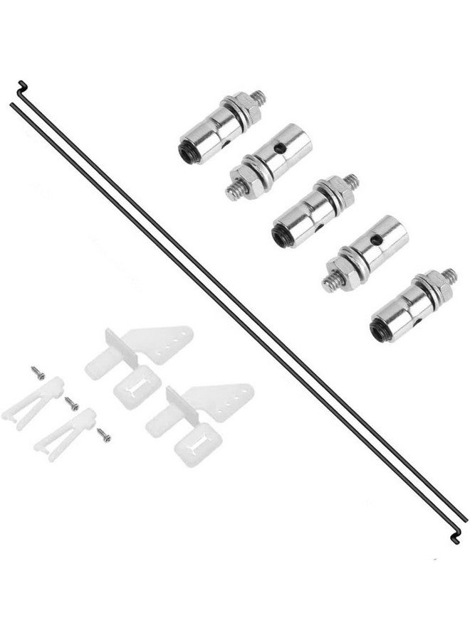 Ltvystore 20Pcs Adjustable Pushrod Connector Linkage Stopper 1.3mm & 20Pcs Nylon Control Horns 21x10 mm & 20Pcs 1.2 x 210mm Z Push Rods Parts Compatible for RC Airplane Plane Boat Replacement - Image 2