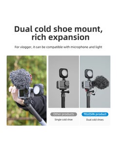 TELESIN Aluminium Alloy Frame Case For DJI ACTION 4 3 Metal Cage Quick Release Mount with Cold Shoe Full Protective Frame Case  - Image 4
