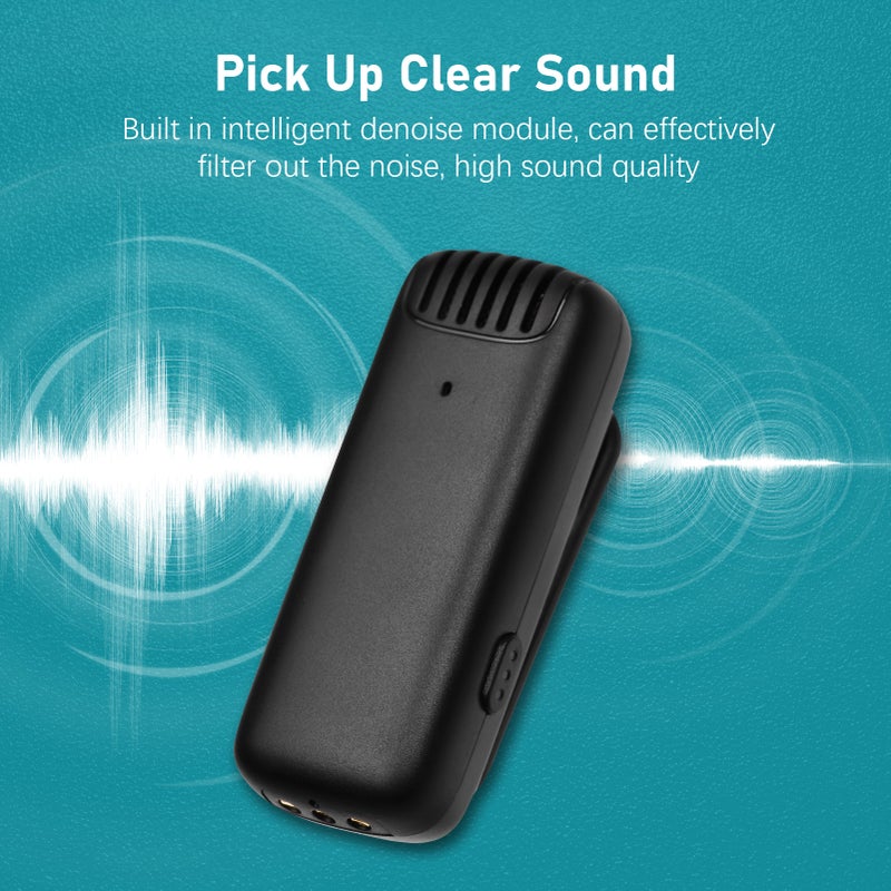 Portable One-Trigger-Two Wireless Microphone System with 1 Receiver & 2 Clip-on Microphone 20M Transmission Range Built-in Battery with Charging Case for Type-C Android Smartphones - Image 4