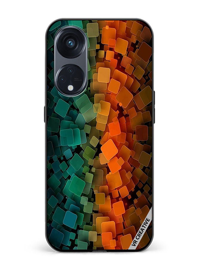 VR CREATIVE Protective Case Cover For Oppo Reno8 T 5G Abstract Design Multicolour - Image 1