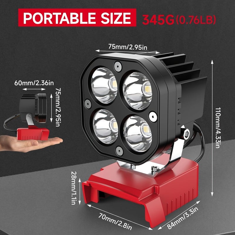 1pc Four Leaf Clover LED Lamp for Milwaukee 18V Battery Compact Portable Light - Image 2