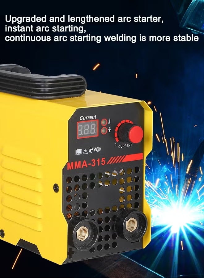 Arabest 315A 220V Welder,MMA Welding Machine with Synergic Control,IGBT Inverter,Hot Start,Arc Force and Anti-Stick,with Welding Cap/Slag Hammer/5* Welding Rods/9.8 Feet Welding Handle Wire/6.6 Feet Ground - Image 2