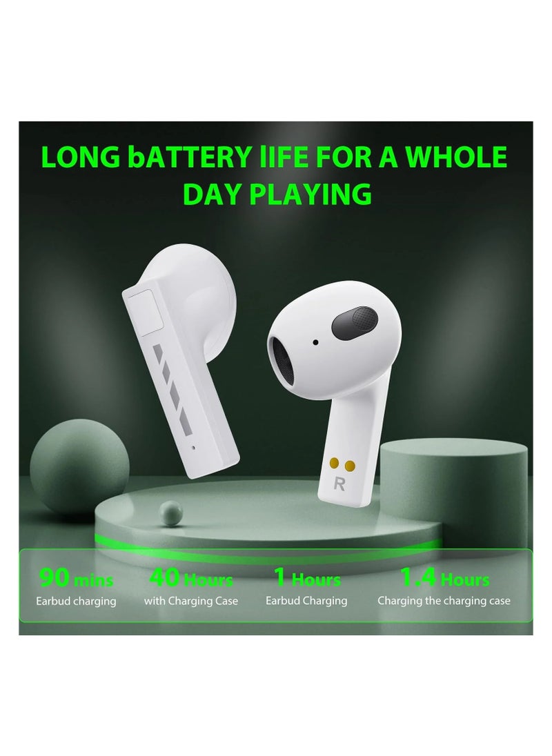 BLACK SHARK - T11 Wireless Bluetooth Earbuds, Gaming Earphone, Low Latency Mode, Slide Cover with "SHING" Sound, RGB Lightning, 30 Hours Playtime and ENC Call Noise Reduction T11- White - Image 1