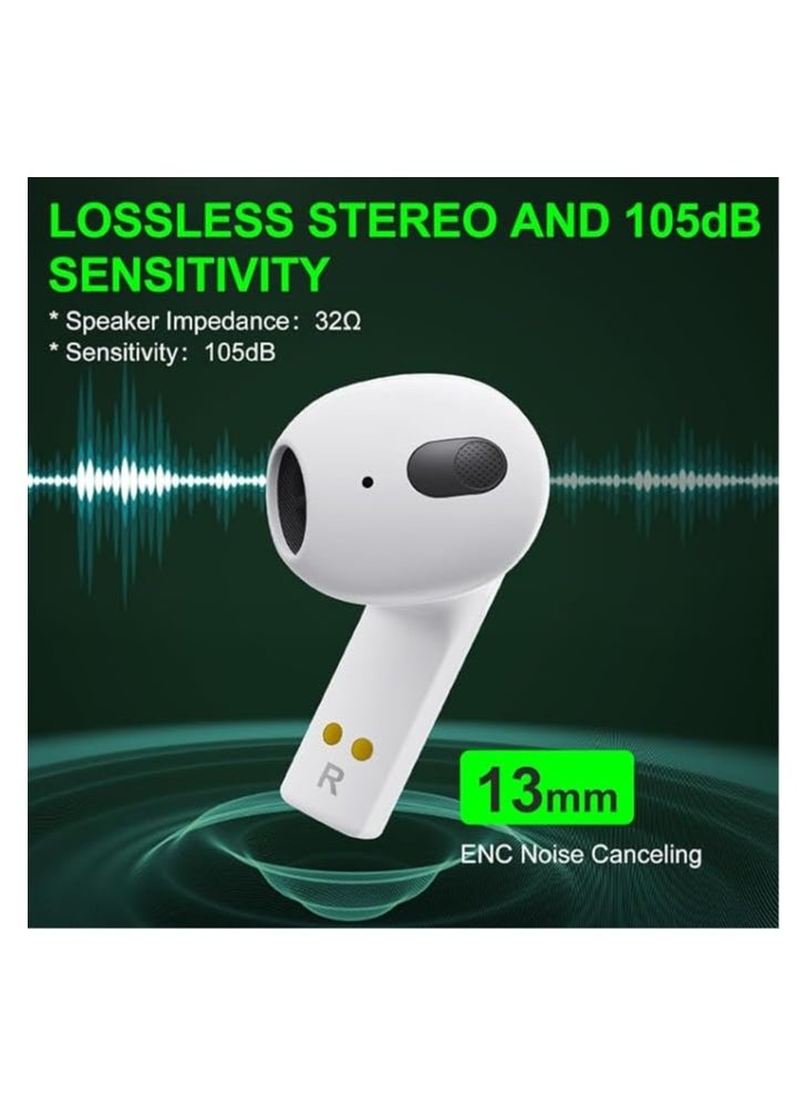 BLACK SHARK - T11 Wireless Bluetooth Earbuds, Gaming Earphone, Low Latency Mode, Slide Cover with "SHING" Sound, RGB Lightning, 30 Hours Playtime and ENC Call Noise Reduction T11- White - Image 1