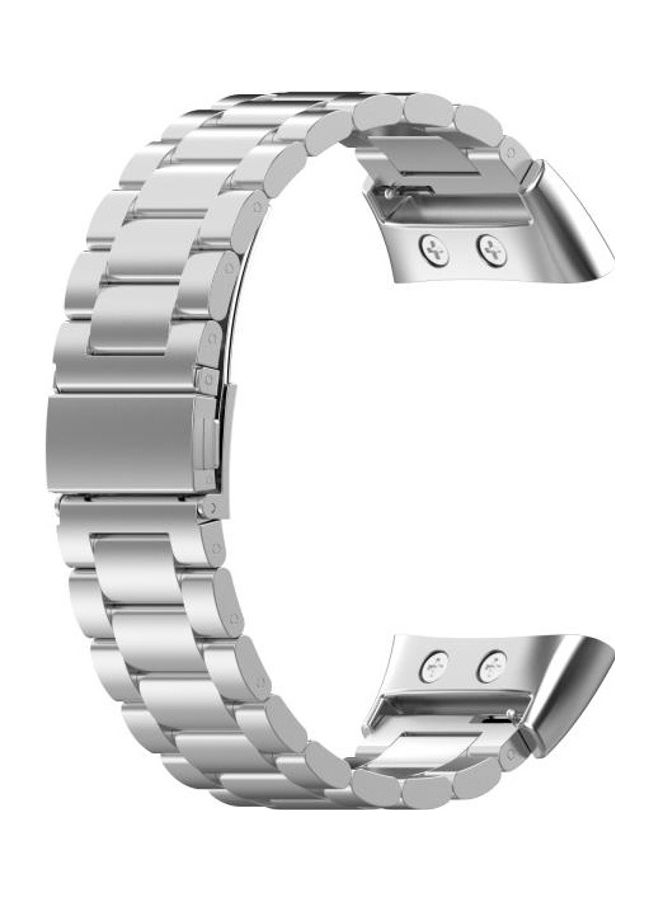 BGM Three Beads Stainless Steel Replacement Wrist Strap For Garmin Forerunner 45 / 45S / Swim 2 Silver - Image 3