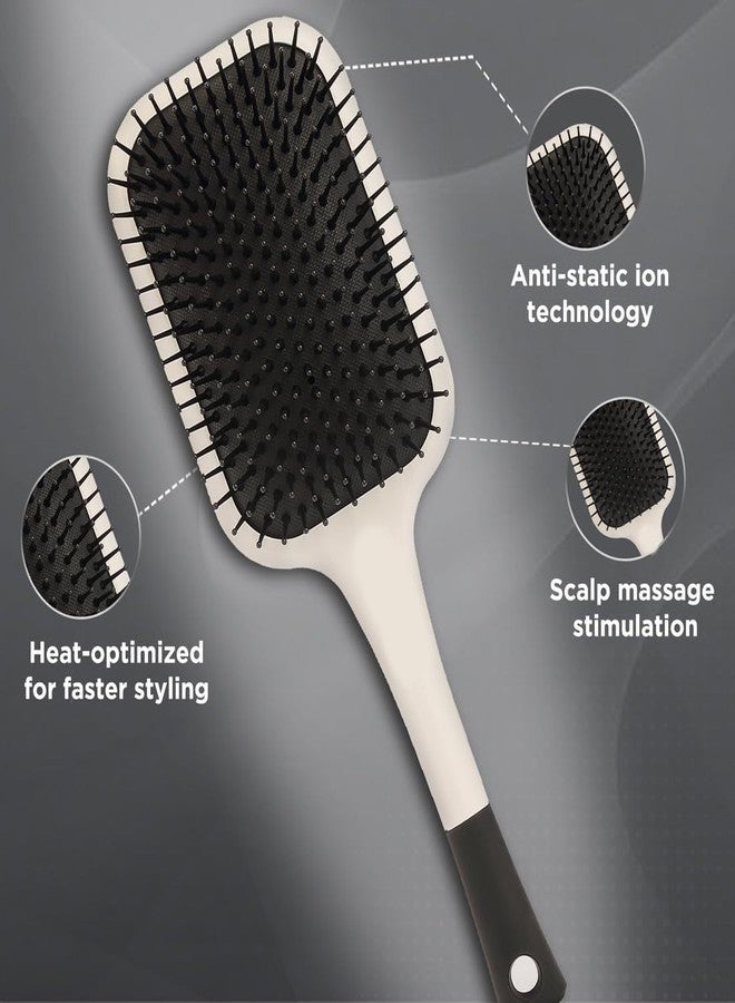 GRAMIT Paddle Hair Brush with Anti Static Bristles & Ball-Tipped Nylon Pins Ideal for Men & Women,Salon Perosnal Grooming, Straightening, Smoothing, Detangling Hair -MULTICOLORE - Image 3