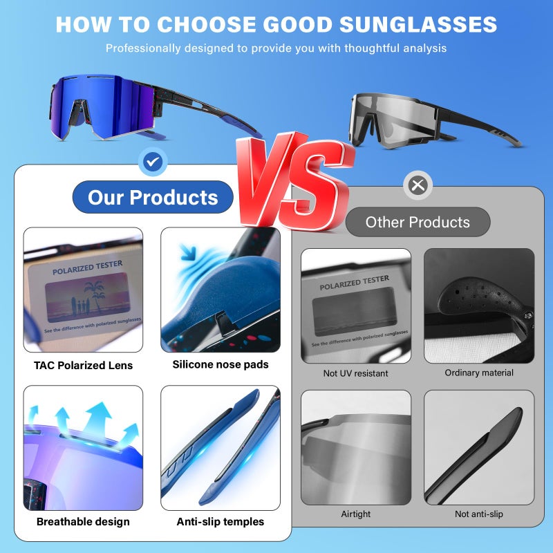 DioKiw 4PACK Kids Sunglasses Polarized Youth Baseball Sunglasses Boys Girls Softball Cycling UV400 Protection Goggles - Image 2