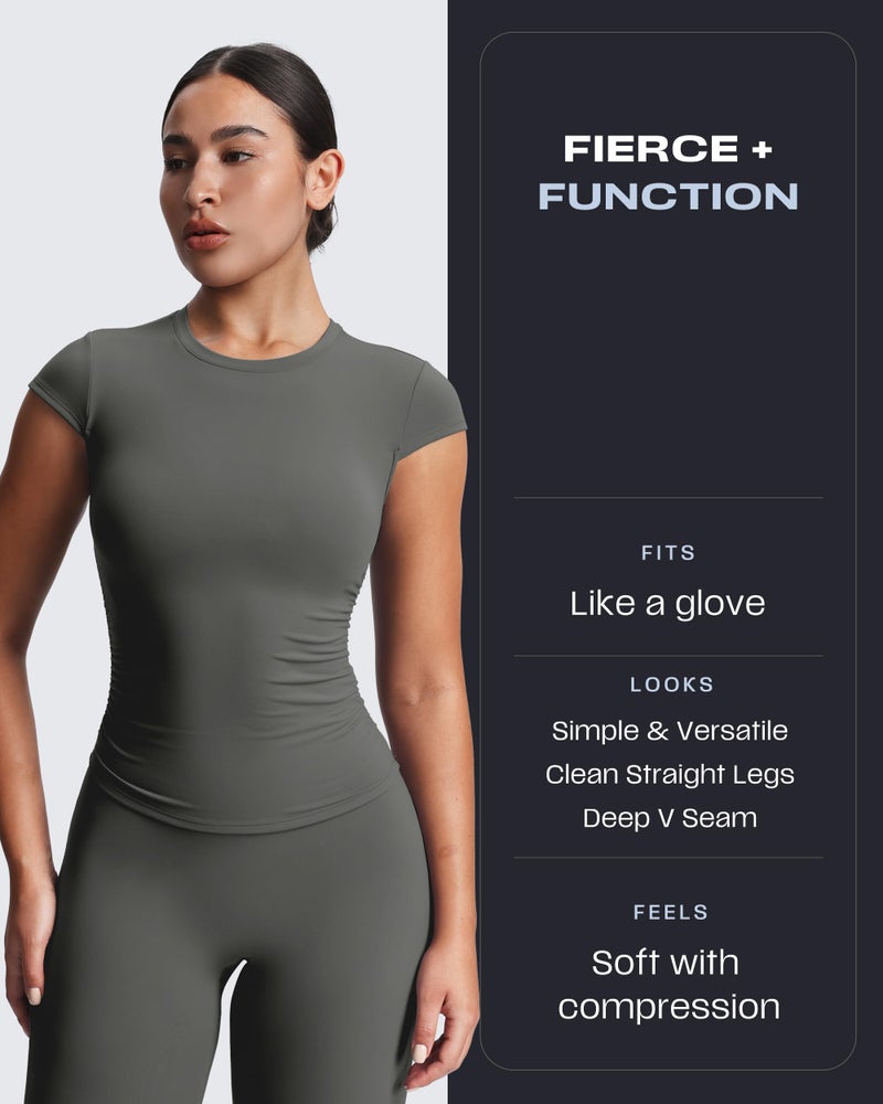 Aoxjox Women's Velura Straight Leg Yoga Pants, Buttery Soft PlushFlexâ„¢ Mid-Waist Wide-Leg for Workout & Casual Leggings 35" (Olive Haze, Medium) - Image 2