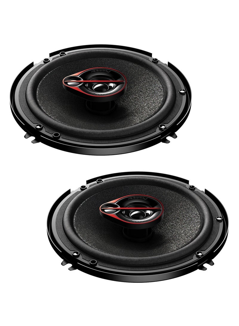 بايونير مكبر صوت سيارة Pioneer TS‑R1651S-2 ثلاثي الاتجاهات، مقاس 6.5 بوصة، محوري، 40 واط RMS / 300 واط Peak - Image 1