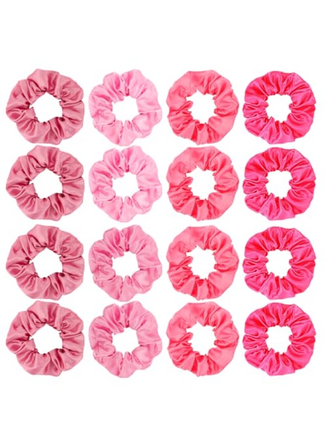 Semato 16 Pcs Satin Scrunchies Bridesmaid Proposal Gifts Hair Ties Scrunchies for Women Girls Bachelorette Party Favors PinkMulticolored2 - Image 1