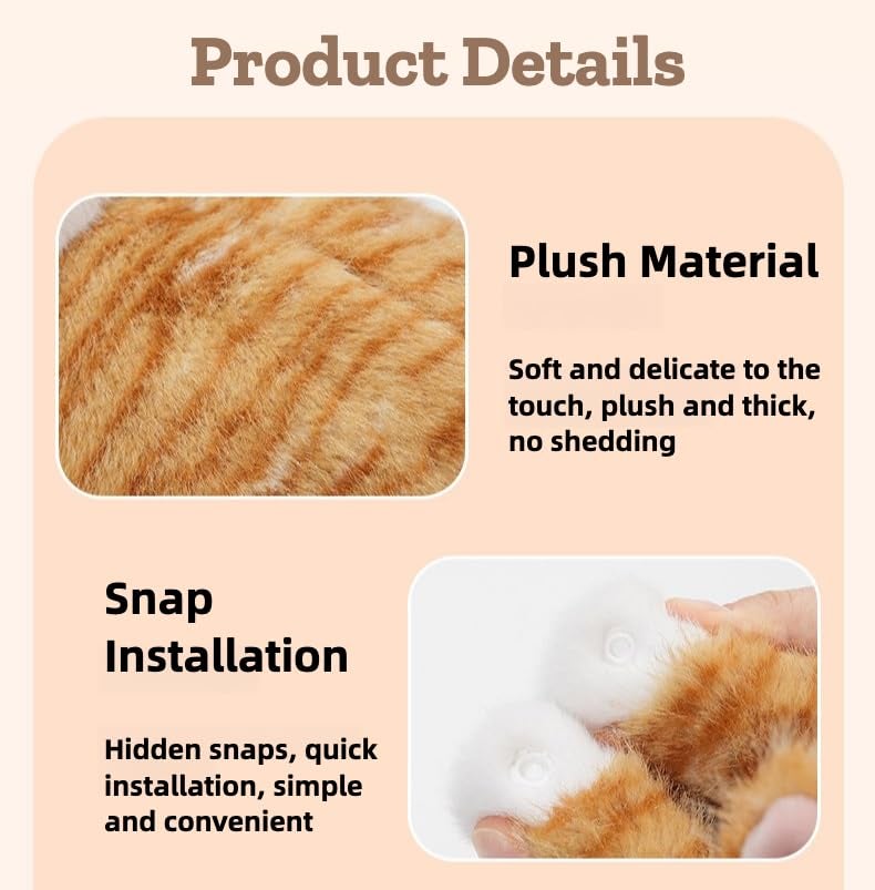 WASTROYAL Cute Cat Car Tissue Box Cover with Plush Doll, Hanging Vehicle Interior Organizer, Adorable Auto Decoration & Practical Accessory (Pink) - Image 4