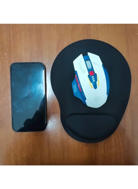 Non-Slip Memory Foam Mouse Pad, Ergonomic EVA Wrist Support Cushion,Comfortable Skin-Friendly Desk Rest for Office Computer Use - Black