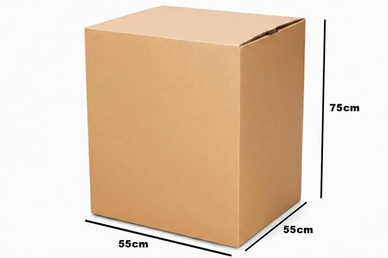 Thrill 5-Ply Heavy Duty Corrugated Moving Box with Clear Packing Tape - Extra Large (55x55x75cm) - Image 2