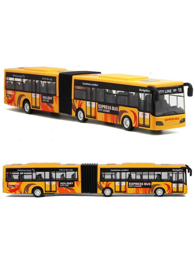 Generic Alloy Bus Car Model Bus Toy Car Large Open Door City Simulation Public Transport Boy Huili-Colour:Extended Bus Blue  - Image 4