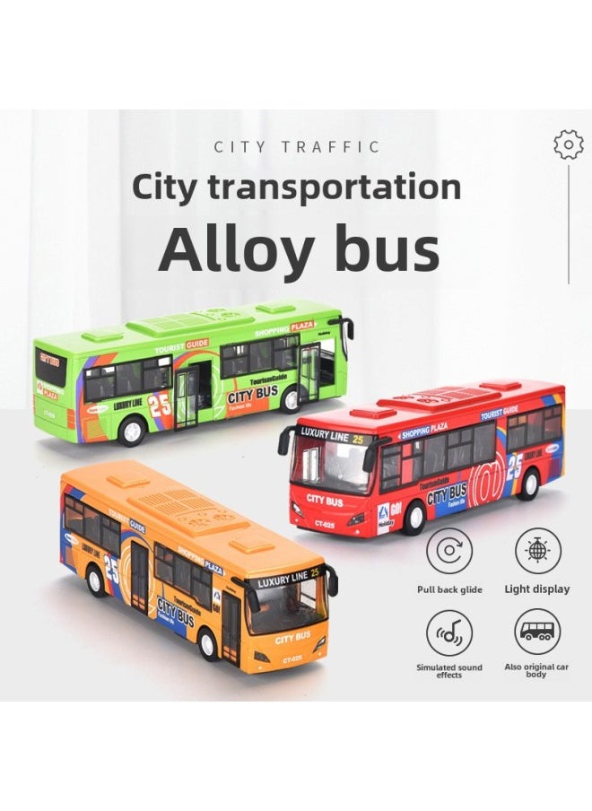 Generic Alloy Bus Car Model Bus Toy Car Large Open Door City Simulation Public Transport Boy Huili-Colour:Extended Bus Blue  - Image 5