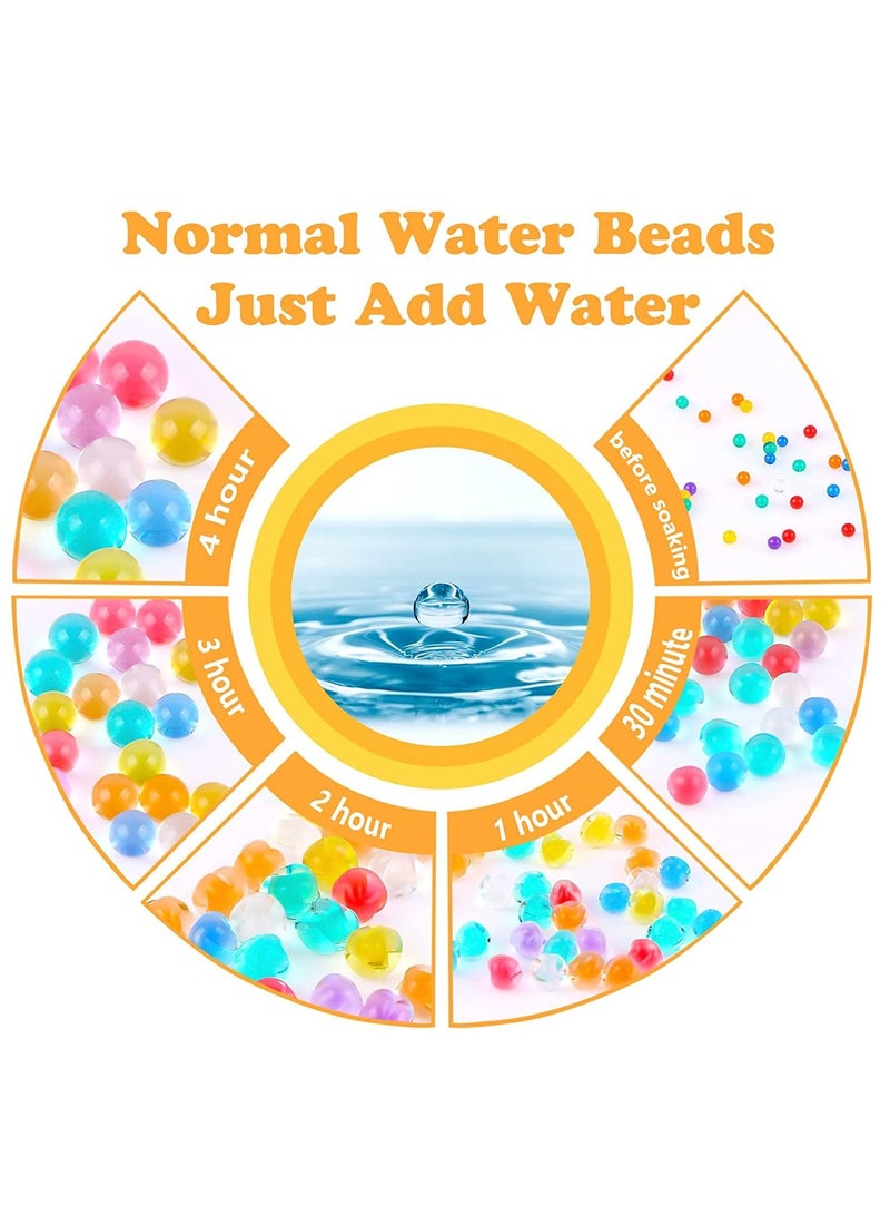 LEDIN Water Balls Beads Refill Ammo (7-8 mm 6 Pack 10000 Pieces Per Pack) Gel Splater Ball Blaster Bullets Non-Toxic Vase Filler Beads Gem Water Based Balls Compatible with Splatter Gall Gun Toy Rainbow  - Image 2
