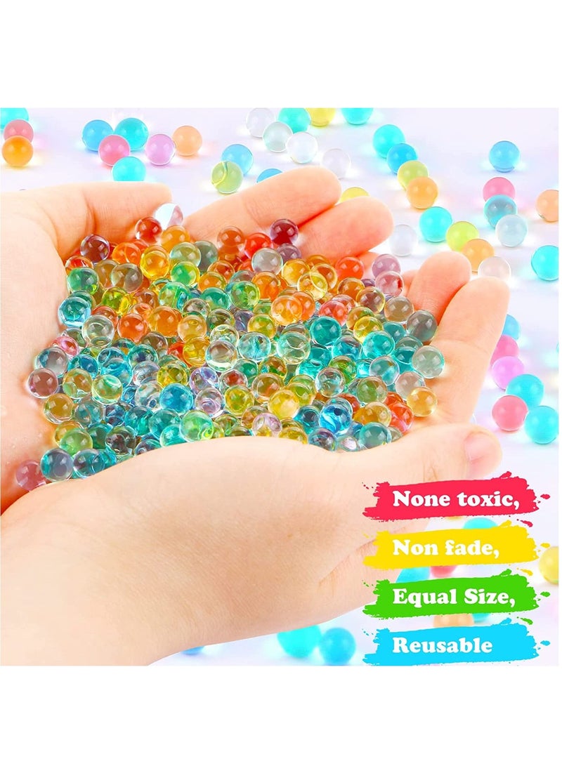LEDIN Water Balls Beads Refill Ammo (7-8 mm 6 Pack 10000 Pieces Per Pack) Gel Splater Ball Blaster Bullets Non-Toxic Vase Filler Beads Gem Water Based Balls Compatible with Splatter Gall Gun Toy Rainbow  - Image 3