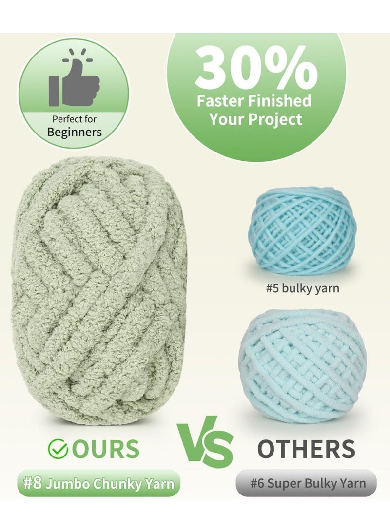 ChicAbode Super Bulky Chunky Yarn 1 Pack, 25 Yards 8oz White Chenille Yarn for Hand Knitting, Soft Fluffy Extra Jumbo Yarn for Finger Crochet, Blanket and DIY Crafts - Image 2