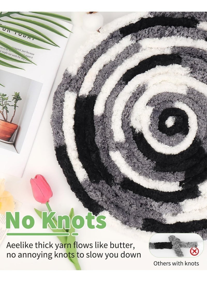 ChicAbode Super Bulky Chunky Yarn 1 Pack, 25 Yards 8oz White Chenille Yarn for Hand Knitting, Soft Fluffy Extra Jumbo Yarn for Finger Crochet, Blanket and DIY Crafts - Image 3