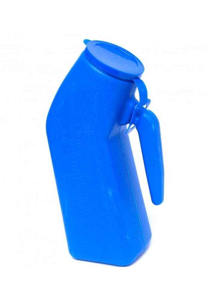 Men's urinal, blue color and cover 1 L
