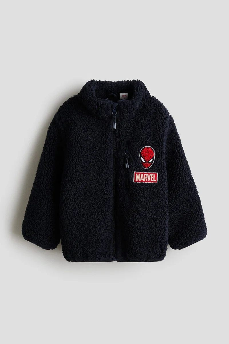 اتش اند ام جاكيت من نسيج تيدي مزخرف