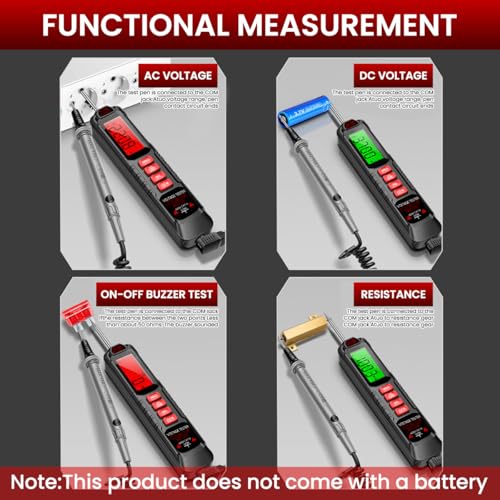 Serplex® 2 in 1 Digital Multimeter Voltage Tester with Flashlight & Buzzer Alarm, Circuit Tester for DC 0.8-600V, Multimeter for Car Battery, Polarity, Continuity, Fuse Checking (Battery Not Included) - Image 3