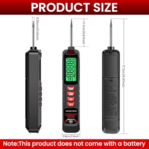 Serplex® 2 in 1 Digital Multimeter Voltage Tester with Flashlight & Buzzer Alarm, Circuit Tester for DC 0.8-600V, Multimeter for Car Battery, Polarity, Continuity, Fuse Checking (Battery Not Included) - Image 2