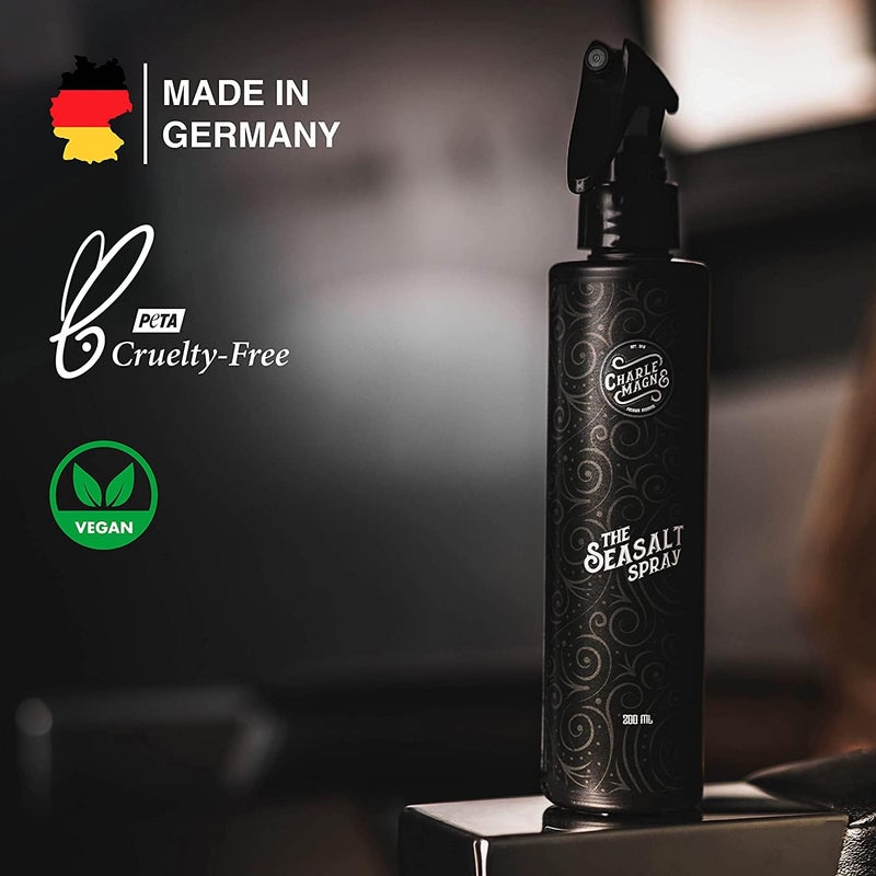 Charlemagne Sea Salt Spray for Men - Salt Water Texture & Volume Spray for Men’s Beach Waves & Curls with Heat Protection 200 ml - Made in Germany - Image 4