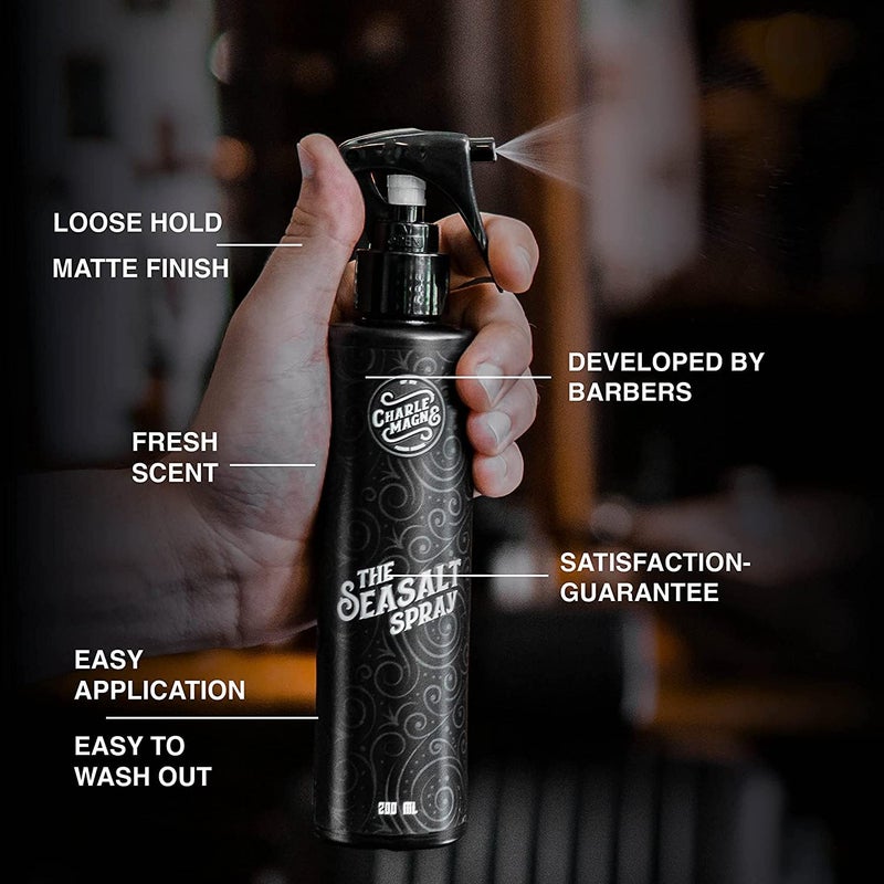 Charlemagne Sea Salt Spray for Men - Salt Water Texture & Volume Spray for Men’s Beach Waves & Curls with Heat Protection 200 ml - Made in Germany - Image 2