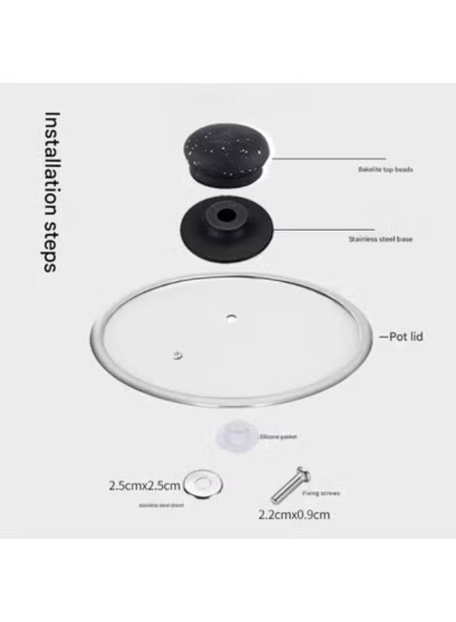 مقبض بديل لأغطية الحلل والطناجر ومقابض غطاء الأواني الحرارية، طقم 5 قطع مقبض غطاء قابل للاستبدال مناسب لأغطية الحلة والصواني والطاسات والقدور وأواني الطهي الزجاجية والمعدنية، مقبض غطاء مقاوم للحرارة وسهل التركيب، بديل مثالي لأغطية الكروك بوت والقدر البطيء وأغطية الكسرولة والصوص بان، مقبض متين مانع للانزلاق لراحة وأمان المطبخ - Image 5