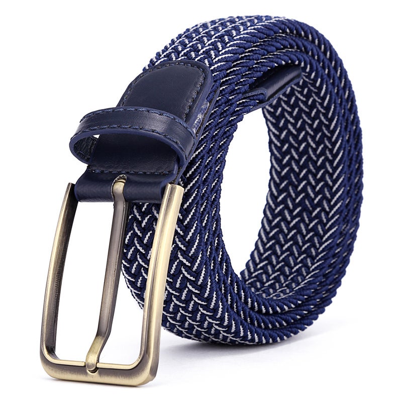 Unisex Elastic Woven Belt 39 Colors Alloy Buckle A- 264 beige bordeaux green - Image 3