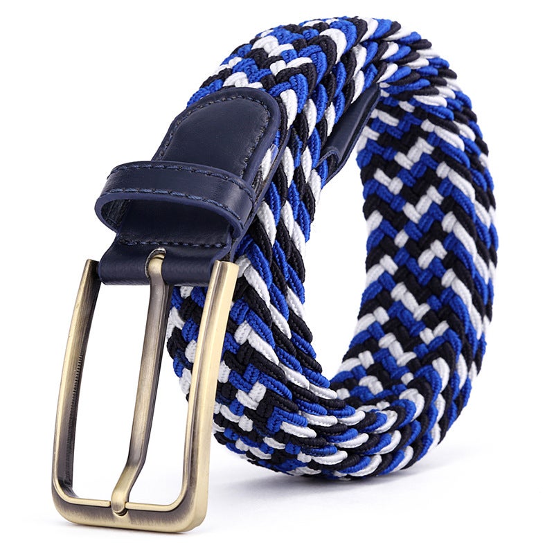Unisex Elastic Woven Belt 39 Colors Alloy Buckle A- 264 beige bordeaux green - Image 5