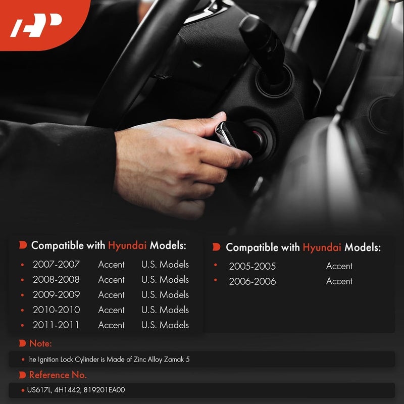 Ignition Lock Cylinder for Hyundai Accent 2005-2011 - Image 2